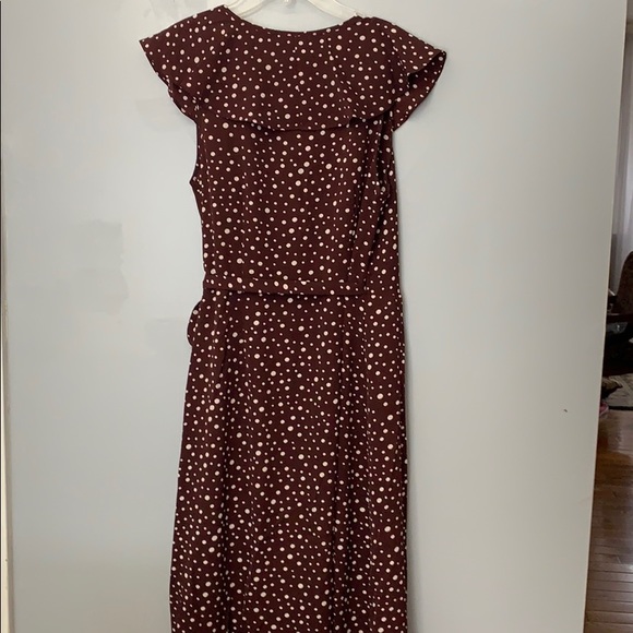 Max Studio boho high low ruffle wrap polka dot dress S - Picture 8 of 15